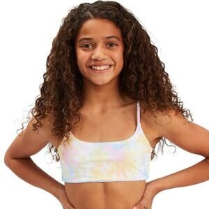 BILLABONG GIRLS Bikini Top Size 12 NEW On A Rainbow Reversible NWOT Tie Dye Swim